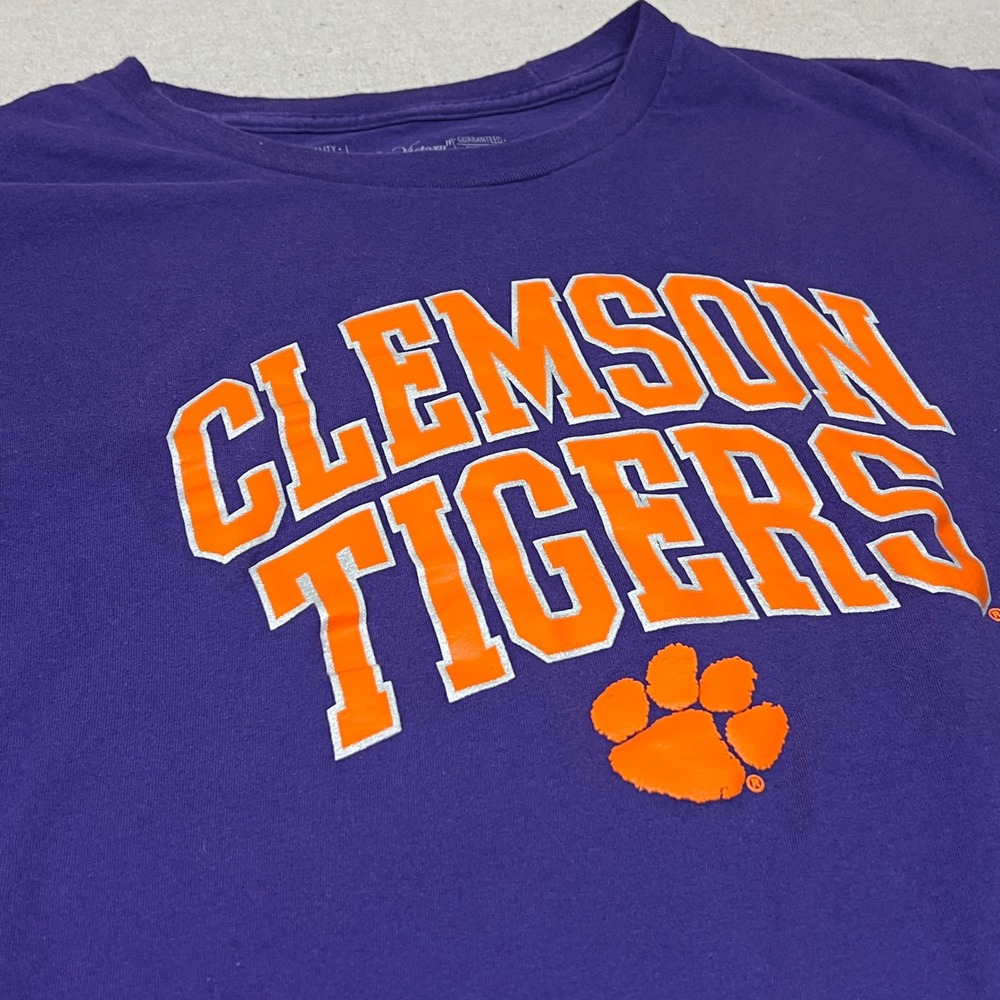 Clemson Tigers NCAA College The‎ Victory T Shirt Purple Orange Tee Mens Medium